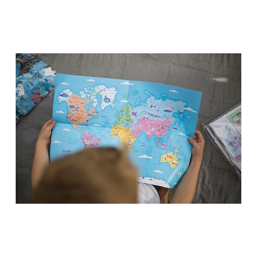 Janod - Puzzle educativo per bambini 350 pezzi mondo