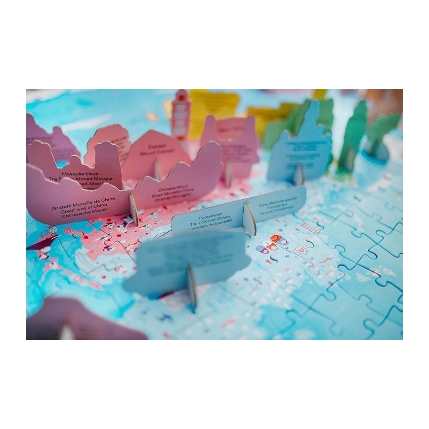 Janod - Puzzle educativo per bambini 350 pezzi mondo