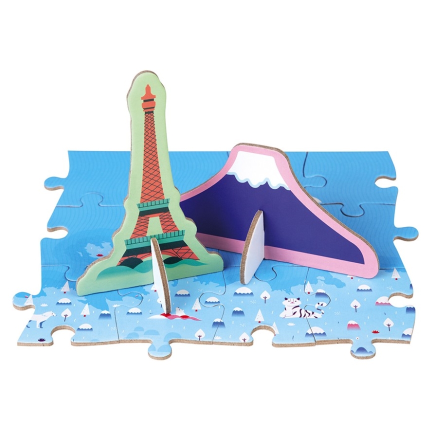 Janod - Puzzle educativo per bambini 350 pezzi mondo