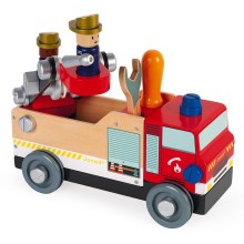 Janod - Set di costruzioni in legno BRICOKIDS camion dei pompieri