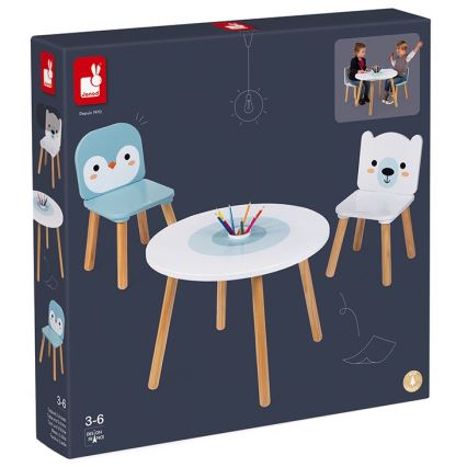 Janod - Set tavolo e sedie in legno