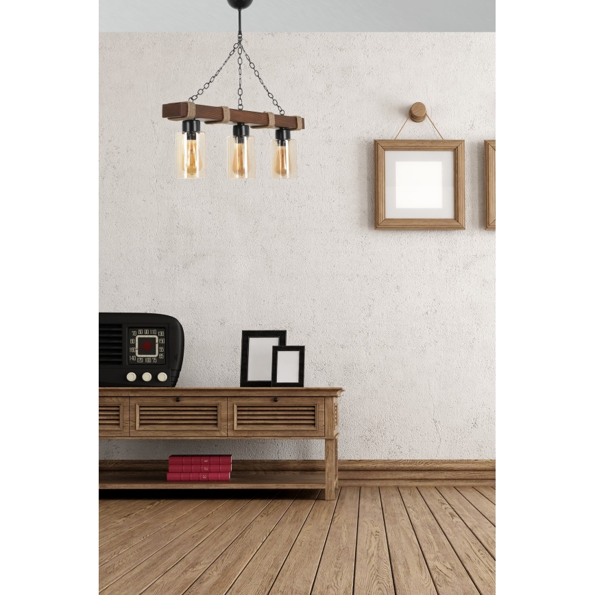 JASMIN 3xE27/40W/230V marrone/beige