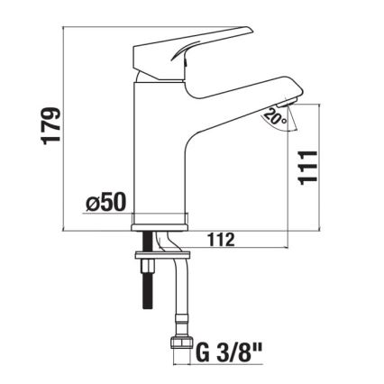 JIKA H3111W10049101 - Rubinetto per lavabo CUBE 17,9 cm Cold Start/cromo lucido