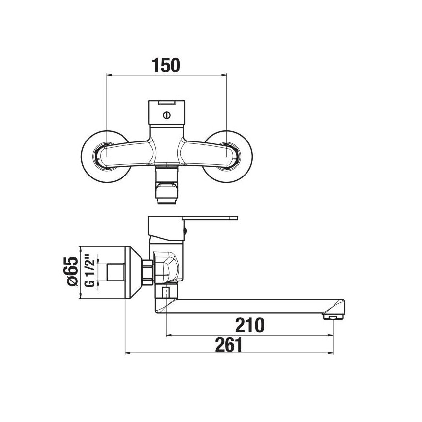 JIKA H3111Z70042301 - Rubinetto del lavandino LYRA 15x26,1 cm cromo lucido