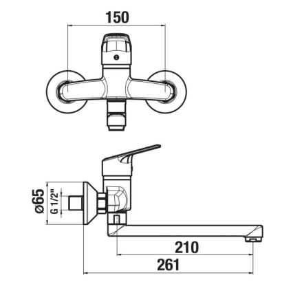 JIKA H3112E70042301 - Rubinetto per lavabo TALAS 15x26,1 cm cromo lucido