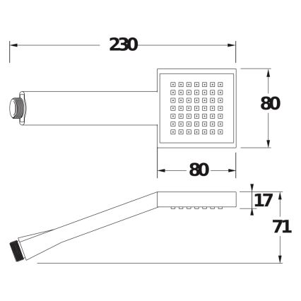 JIKA H3614200040411 - Doccetta a mano CUBITO, cromo lucido