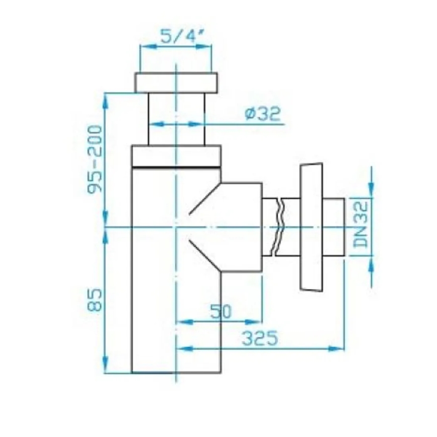 JIKA H3747100040001 - Sifone per lavabo rotondo MIO, finitura cromata lucida