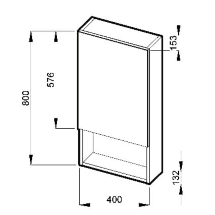JIKA H4532210383041 - Mobile specchiera con ripiano LYRA 80x40 cm bianco