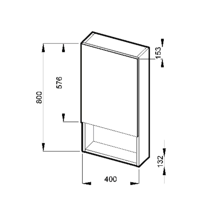 JIKA H4532210383041 - Mobile specchiera con ripiano LYRA 80x40 cm bianco