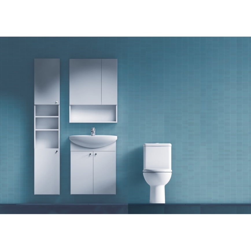 JIKA H4532410383041 - Armadio con specchio con mensola LYRA 80x60 cm bianco