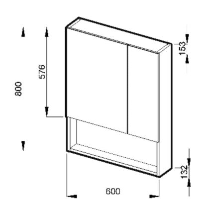JIKA H4532410383041 - Mobile specchiera con ripiano LYRA 80x60 cm bianco