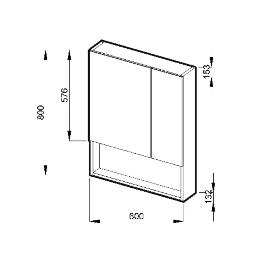 JIKA H4532410383041 - Mobile specchiera con ripiano LYRA 80x60 cm bianco