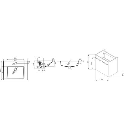 JIKA H4536011763001 - Armadietto da bagno con lavandino CUBE 60,7x65 cm bianco