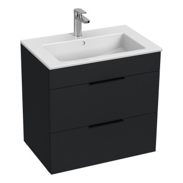 JIKA H4536021763521 - Armadietto da bagno con lavandino CUBE 60,7x65 cm nero