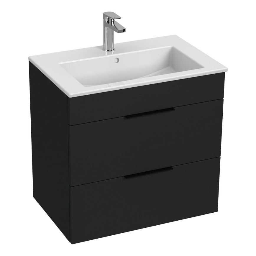JIKA H4536021763521 - Armadietto da bagno con lavandino CUBE 60,7x65 cm nero