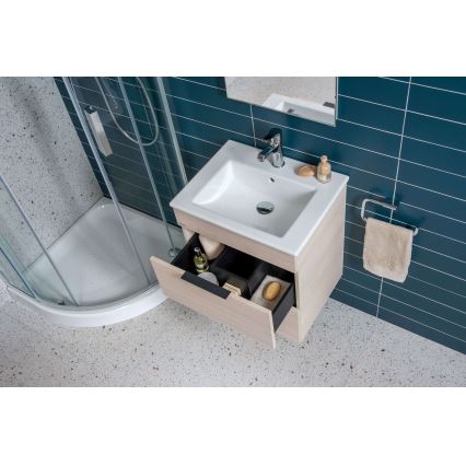 JIKA H4536021765141 - Armadietto da bagno con lavandino CUBE 60,7x65 cm cenere