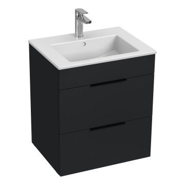 JIKA H4536121763521 - Armadietto da bagno con lavandino CUBE 60,7x55 cm nero