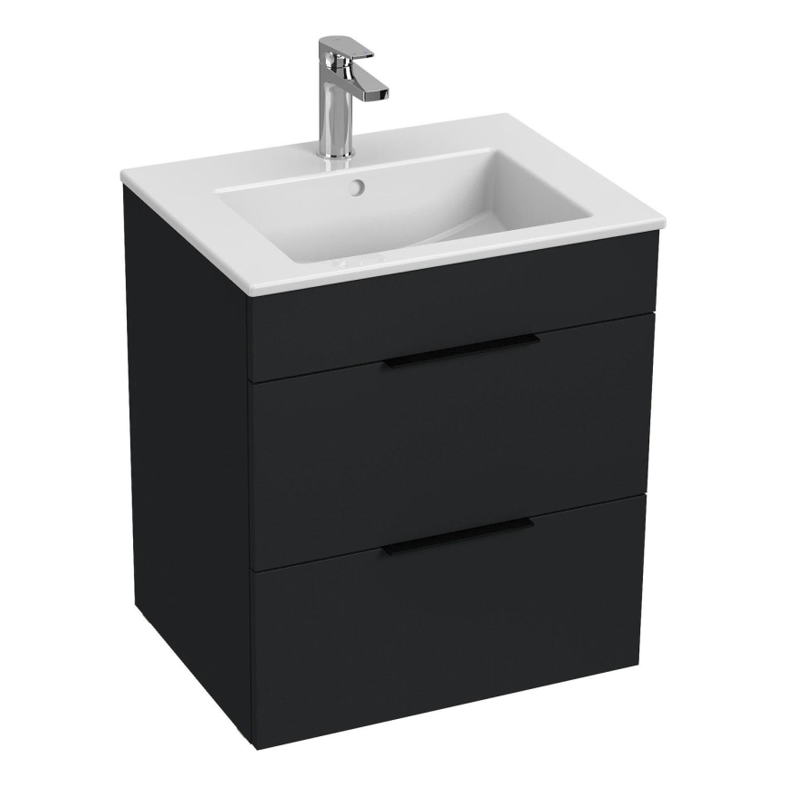 JIKA H4536121763521 - Armadietto da bagno con lavandino CUBE 60,7x55 cm nero