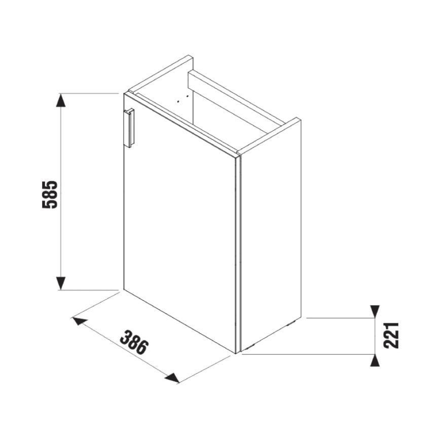 JIKA H45J5111753001 - Mobile bagno con lavabo PETIT 58,5x38,6 cm bianco