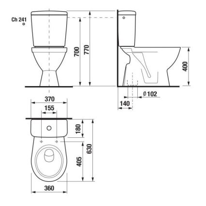 JIKA H8263860002413 - WC ad accoppiamento chiuso LYRA ceramiche/bianco