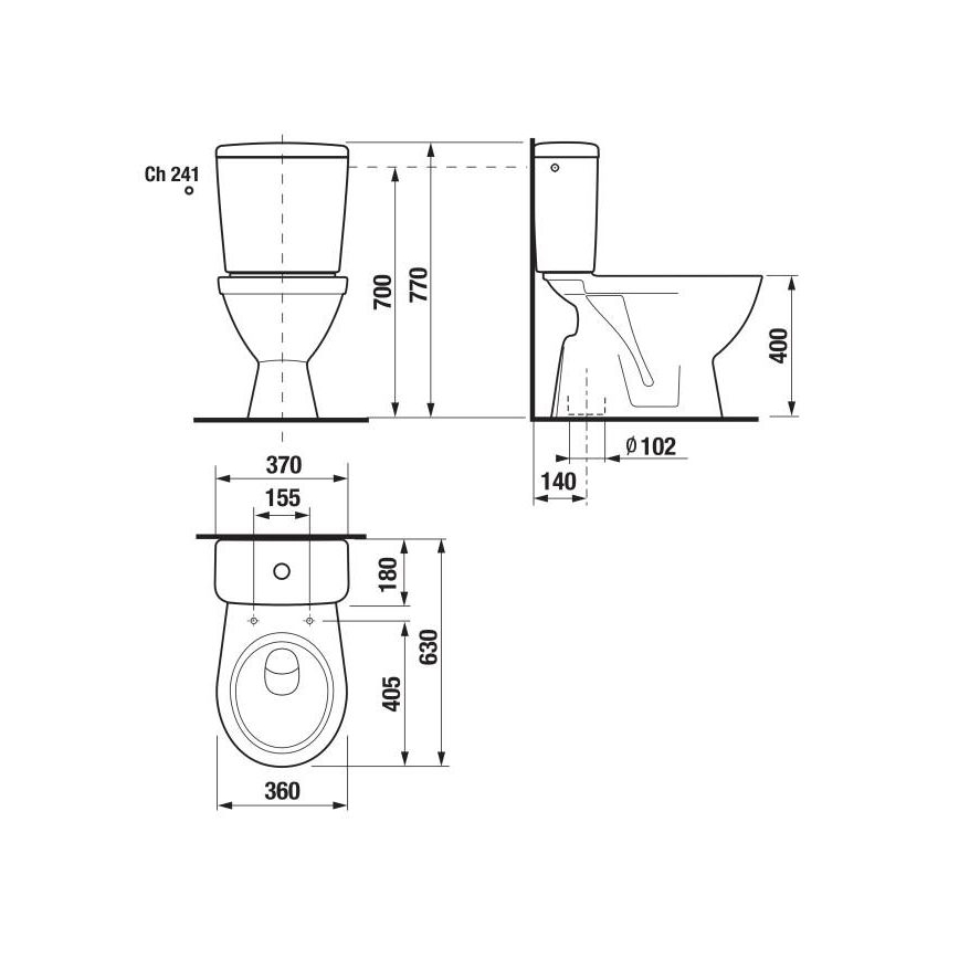 JIKA H8263860002413 - WC ad accoppiamento chiuso LYRA ceramiche/bianco