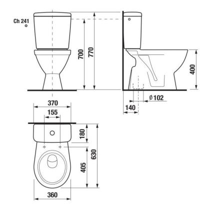 JIKA H8263870002413 - WC monoblocco LYRA ceramica/bianco
