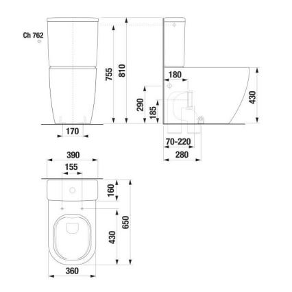 JIKA H8267160000001 - Vaschetta del WC MIO ceramiche/bianco