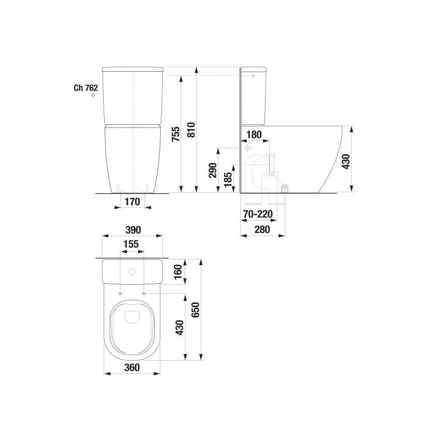 JIKA H8267160000001 - Vaschetta del WC MIO ceramiche/bianco