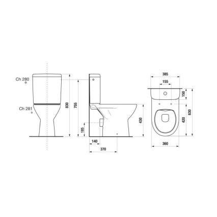 JIKA H8273860002801 - WC ad accoppiamento chiuso LYRA ceramiche/bianco