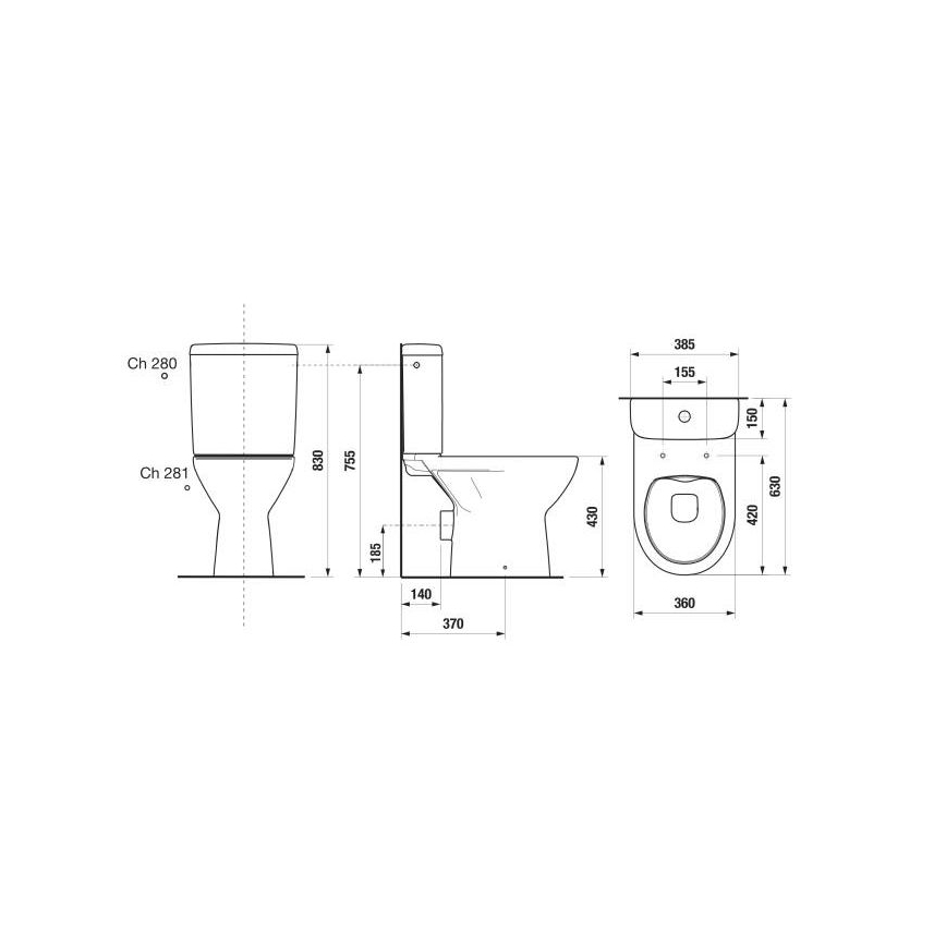 JIKA H8273860002801 - WC ad accoppiamento chiuso LYRA ceramiche/bianco