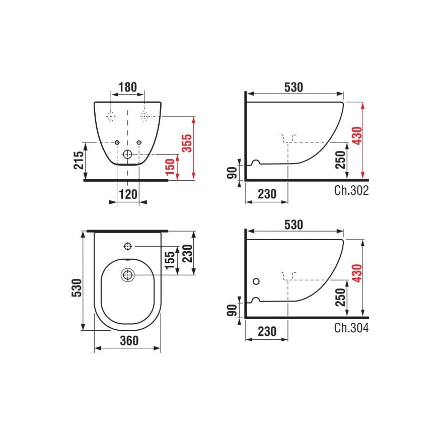 JIKA H8317120003021 - Bidet sospeso MIO ceramica/bianco