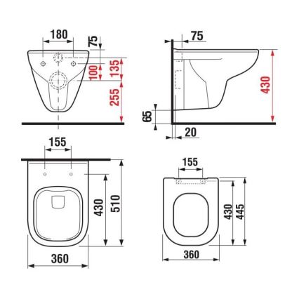 JIKA H8666140000001 - WC sospeso DEEP ceramica/bianco + sedile WC SoftClose DEEP Duroplast/bianco