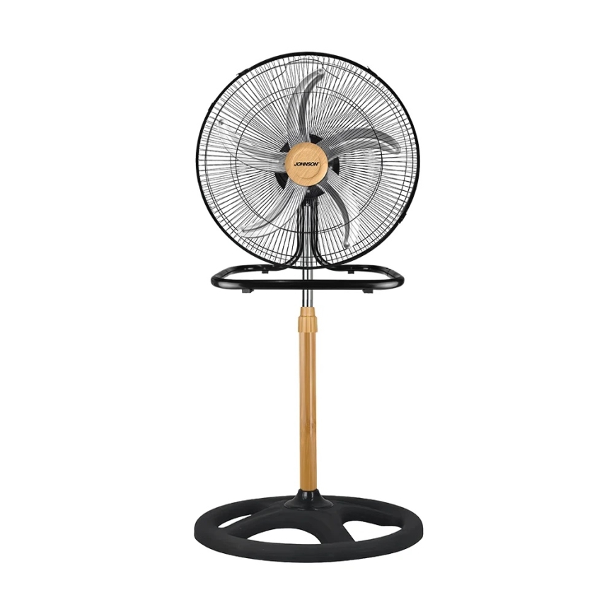 JOHNSON - Ventilatore a piantana 3 in 1 WOOD 80W/230V Ø 50 cm nero/beige