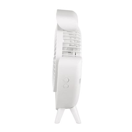 JOHNSON - Ventilatore da tavolo ricaricabile LED RGB multicolore LED/5W/3,7V 1200 mAh diametro 14 cm bianco