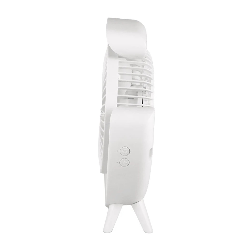 JOHNSON - Ventilatore da tavolo ricaricabile LED RGB multicolore LED/5W/3,7V 1200 mAh diametro 14 cm bianco