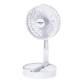 JOHNSON - Ventilatore da tavolo ricaricabile GIRAFFA 5W/3,7V 1200 mAh Ø 20 cm bianco