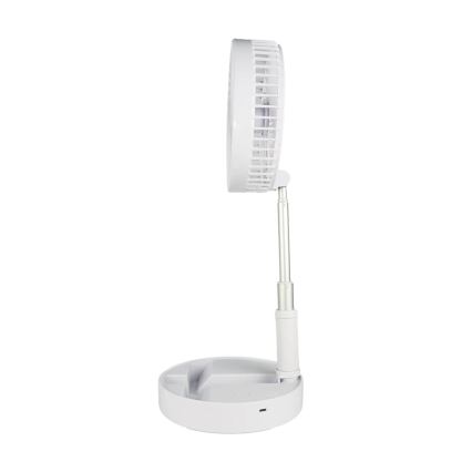 JOHNSON - Ventilatore da tavolo ricaricabile GIRAFFA 5W/3,7V 1200 mAh Ø 20 cm bianco