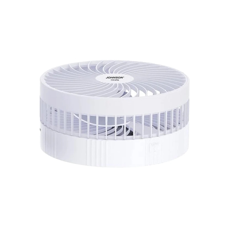 JOHNSON - Ventilatore da tavolo ricaricabile GIRAFFA 5W/3,7V 1200 mAh Ø 20 cm bianco