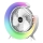 JOHNSON - Ventilatore da tavolo ricaricabile LED RGB multicolore LED/5W/3,7V 1200 mAh diametro 14 cm bianco