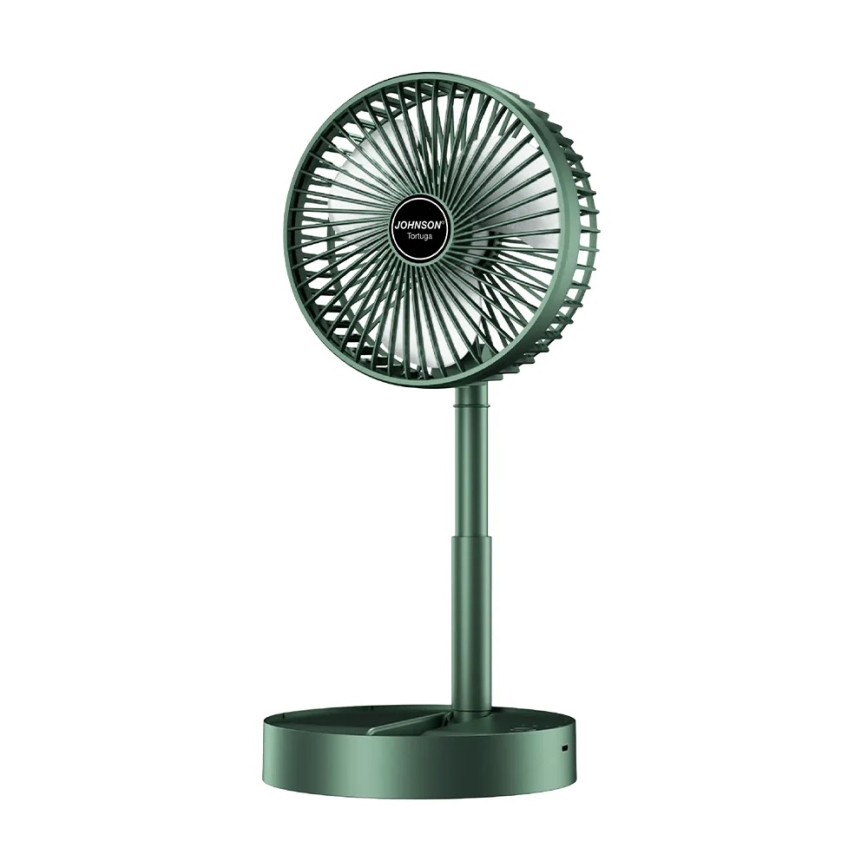 JOHNSON - Ventilatore da tavolo ricaricabile TORTUGA 5W/3,7V 1200 mAh Ø 16,5 cm verde