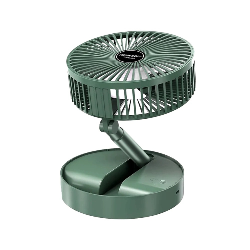 JOHNSON - Ventilatore da tavolo ricaricabile TORTUGA 5W/3,7V 1200 mAh Ø 16,5 cm verde