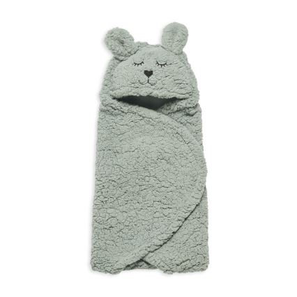 Jollein - Coperta avvolgente in pile Bunny 100x105 cm Ash Green