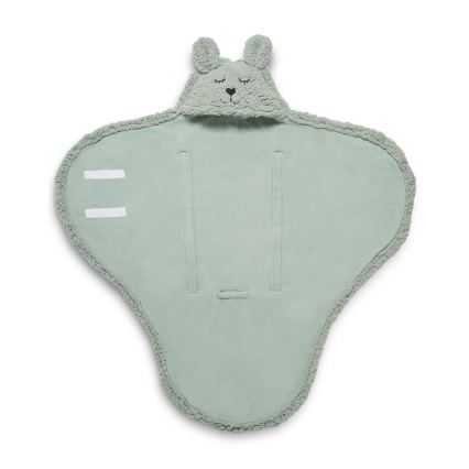 Jollein - Coperta avvolgente in pile Bunny 100x105 cm Ash Green