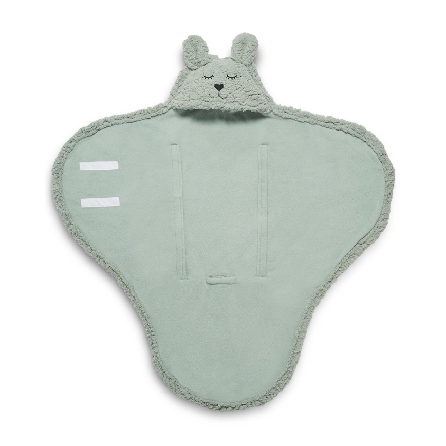 Jollein - Coperta avvolgente in pile Bunny 100x105 cm Ash Green