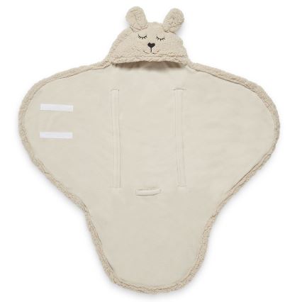 Jollein - Coperta Swaddle in pile Coniglietto 100x105 cm Torrone