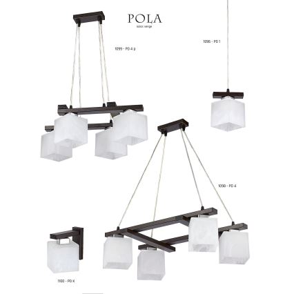 Jupiter 1098 - PO4 - Lampadario a sospensione POLA 4xE27/60W/230V