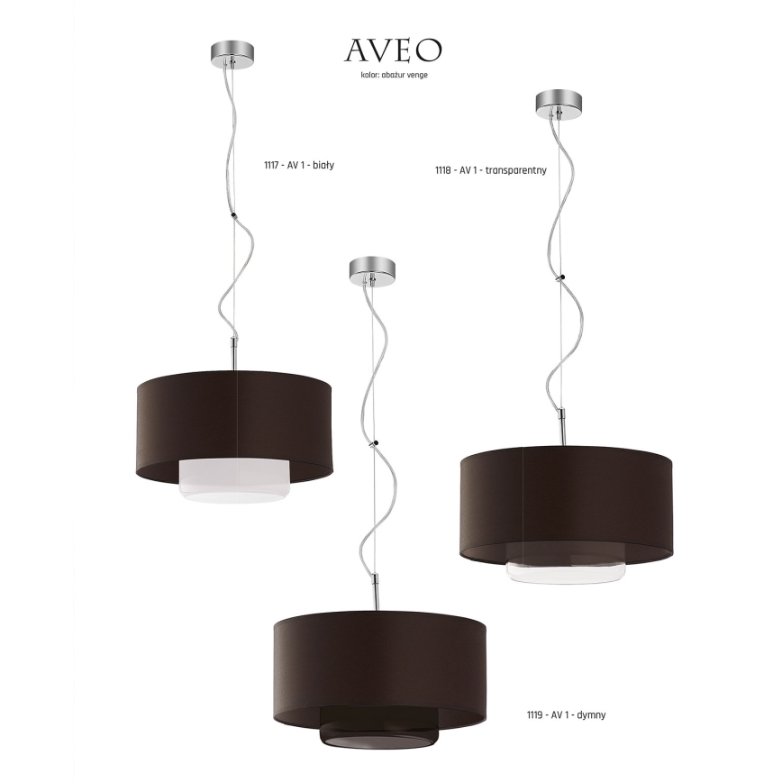 JUPITER 1118-AV1 - Lampada a sospensione AVEO 1xE27/60W wengé vetro limpido