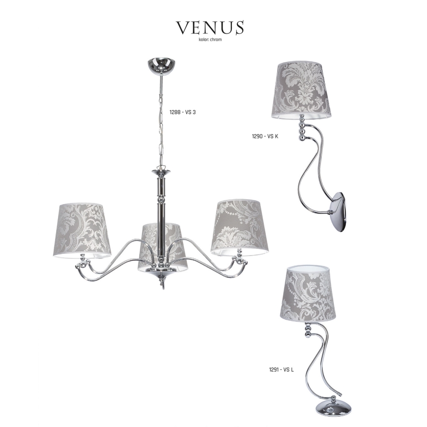 JUPITER 1288-VS3 - Lampada a sospensione VENUS 3xE27/60W