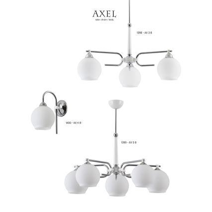 Jupiter 1398 - AX 3 B - Lampadario a sospensione con supporto rigido AXEL 3xE27/60W/230V