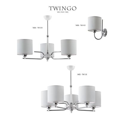 Jupiter 1404 - TW 3 B - Lampadario a sospensione con supporto rigido TWINGO 3xE27/60W/230V